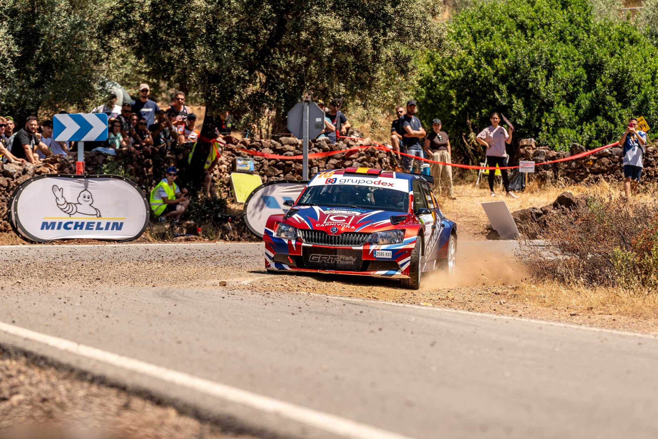 Paso del Skoda Fabia R5 entre público